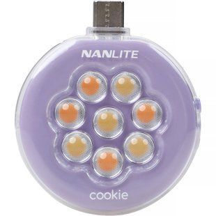 Портативна LED-панель NANLITE cookie USB-C Mini Round LED (Lavender) COOKIE-LD фото