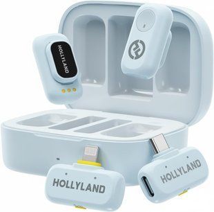 Бездротова мікрофонна система LARK A1 Combo (Sky Blue, with USB-C RX + Lightning RX + Charging Case) Wireless Microphone LARK A1 Combo Blue фото