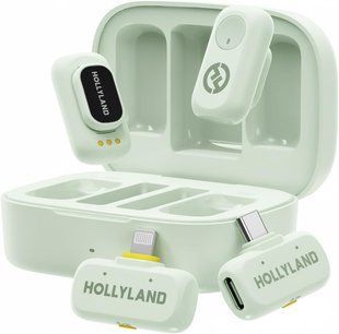 Бездротова мікрофонна система LARK A1 Combo (Mint Green, with USB-C RX + Lightning RX + Charging Case) Wireless Microphone LARK A1 Combo Green фото