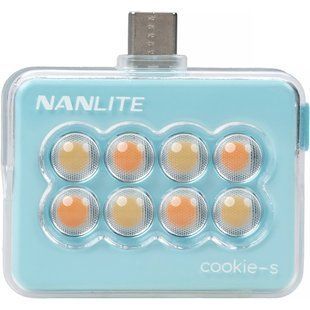 Портативна LED-панель NANLITE cookie USB-C Mini Square LED (Cyan Blue) COOKIE-S-CB фото